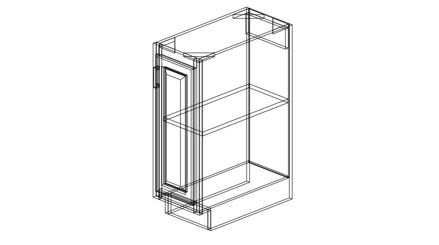 Shaker Black Full Height One Door-9"W x 34 1/2"H x 24"D