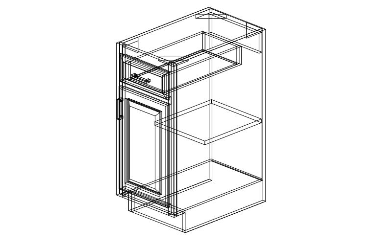 Shaker Grey One Drawer One Door-15"W x 34 1/2"H x 24"D