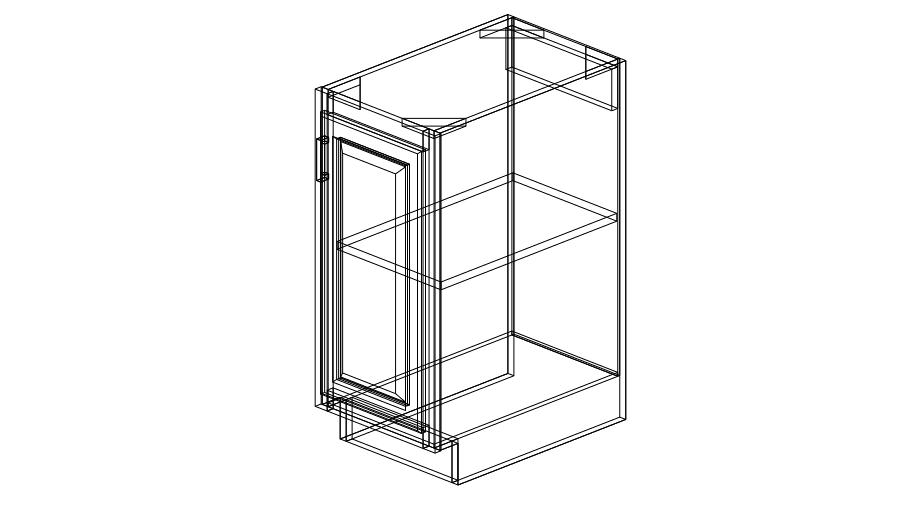 Shaker White Full Height One Door-15"W x 34 1/2"H x 24"D