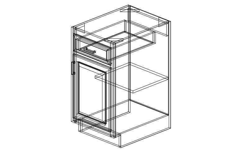Shaker Grey One Drawer One Door-18"W x 34 1/2"H x 24"D