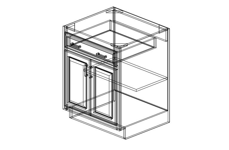 Shaker Green One Drawer Two Doors-30"W x 34 1/2"H x 24"D
