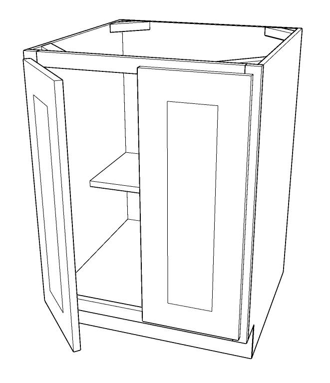 Shaker Natural Full Height Two Doors-30"W x 34 1/2"H x 24"D