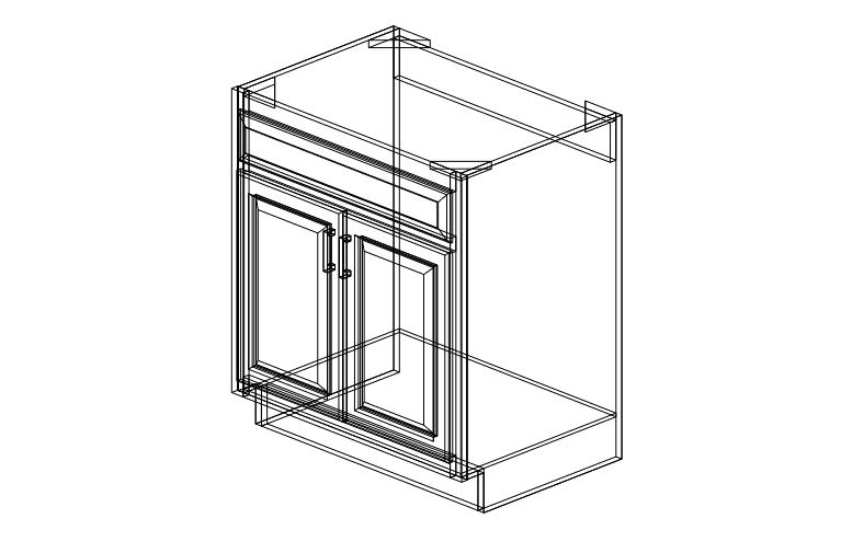 Shaker Green Sink Base One Drawer Two Doors-30"W x 34 1/2"H x 24"D